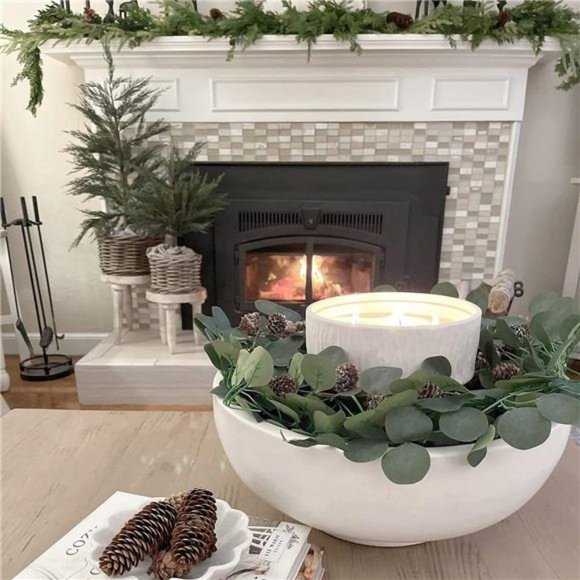 12 Pack Eucalyptus Garland Artificial Leaves Table Greenery Garland Wreath Decor - Picture 6 of 6